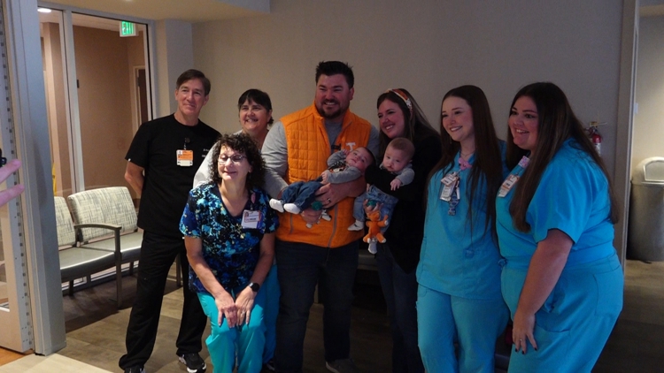 Out-of-town parents name twins after Knoxville and UT after 110-day stay at UT Medical Center