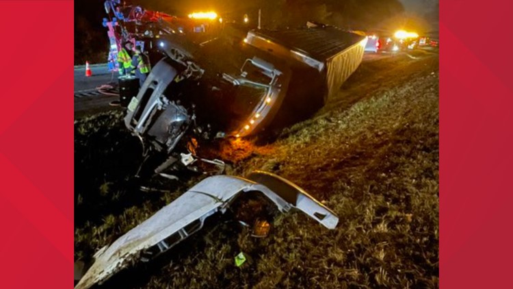 I-81 North closed in Jefferson County after semi-truck crash