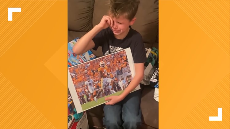 WATCH: Jalin Hyatt superfan receives emotional Christmas present
