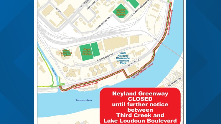 Part of Neyland Greenway closed for wastewater system work