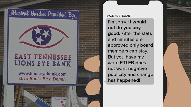 East Tennessee Lions Eye Bank holds quarterly board meeting, asks 10News to leave
