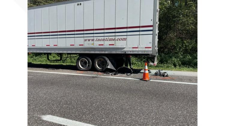 I-75 North partially closed in Campbell County after semi-truck crash and vehicle fire