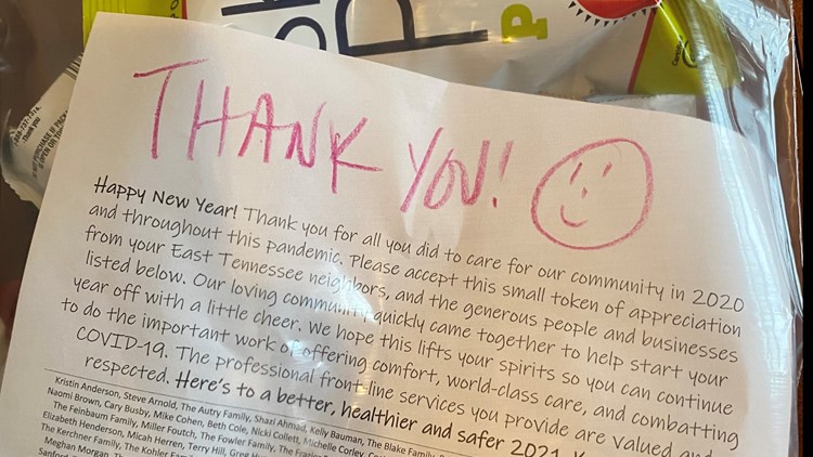 Expression of thanks: Snack bags delivered to health care workers, first-responders