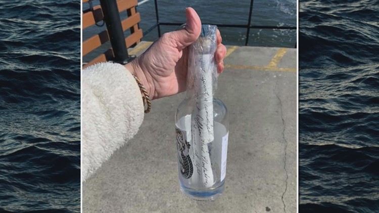 Message in a bottle floats 4,000 miles from Georgia to France