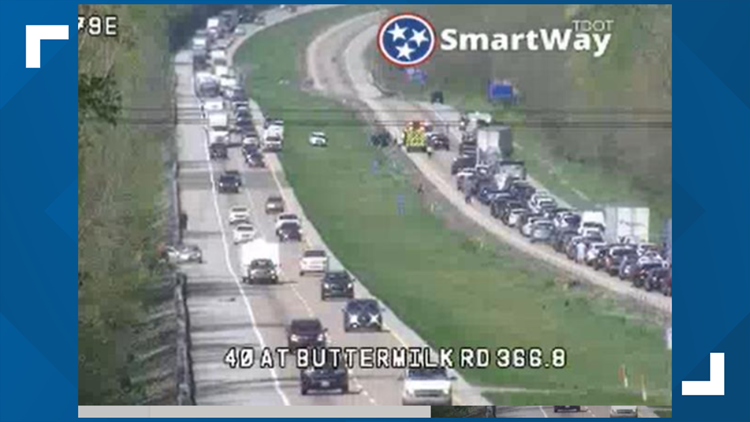 Four injured after multi-vehicle crash closes I-40 Westbound in Loudon County on Sunday afternoon