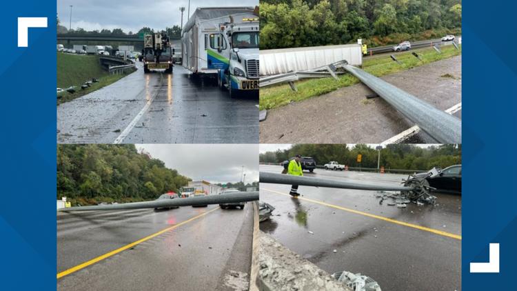 TDOT: I-40 eastbound lanes reopened after semi-truck crashes into pole