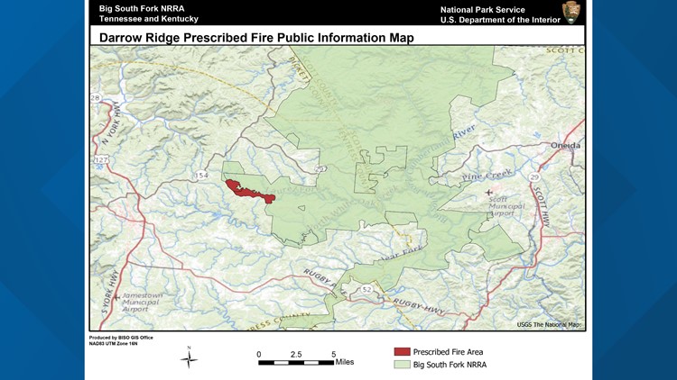 Big South Fork NRRA to conduct prescribed burn on Darrow Ridge Burn Unit; temporary closures issued