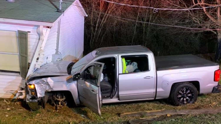 Pickup truck crashes into home in Dandridge