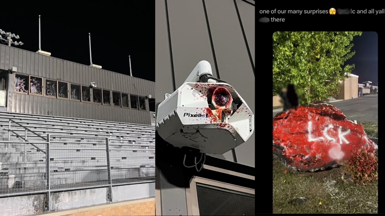 Mayor offering reward, police questioning people after Lenoir City High School stadium vandalized