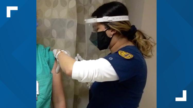 PSTCC nursing students helping during pandemic by administering COVID-19 vaccine to frontline workers PSTCC nursing students helping during pandemic by administering COVID-19 vaccine to frontline workers