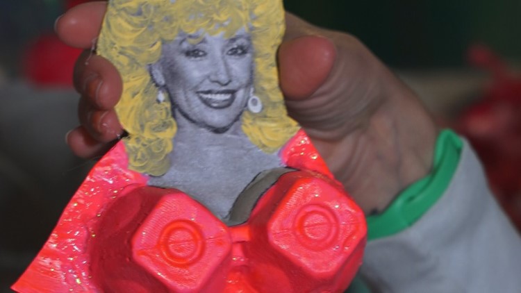 Artist creates Dolly Carton crowns to spread joy and uniqueness