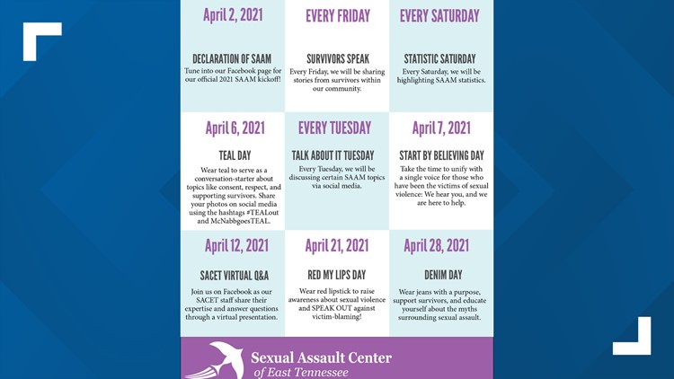 Sexual Assault Center of East Tennessee hosts virtual events throughout April