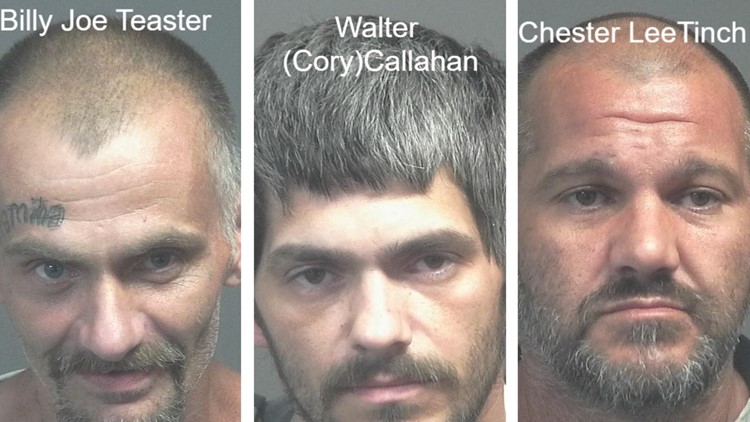 BCSO: Three men arrested for burglaries and thefts