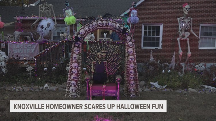 Knoxville woman scares up interest in skeleton-filled yard