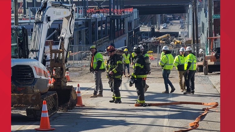KFD responds to gas main break in downtown Knoxville