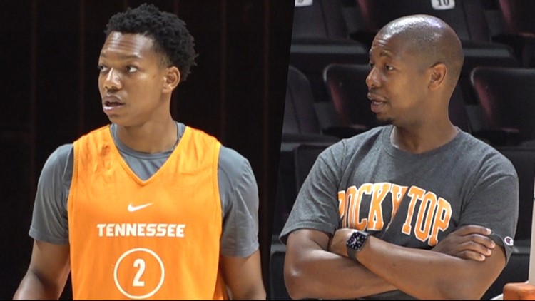 Tennessee transfer Jordan Gainey, assistant coach Justin Gainey happy to be around each other this season