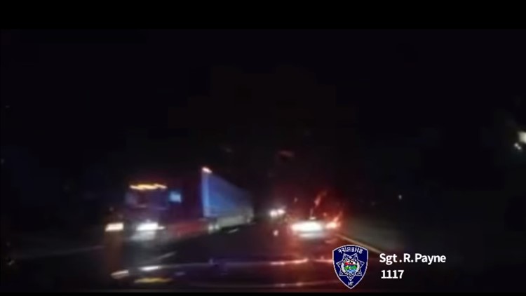 Dash cam video shows Jefferson County deputies dodging oncoming traffic to chase a wrong-way driver on I-40