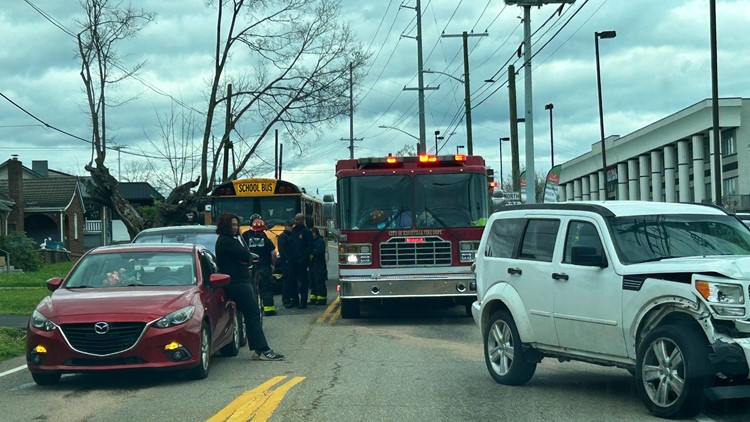 KPD: No injuries reported after school bus with around 40 students crashes on Tazewell Pike