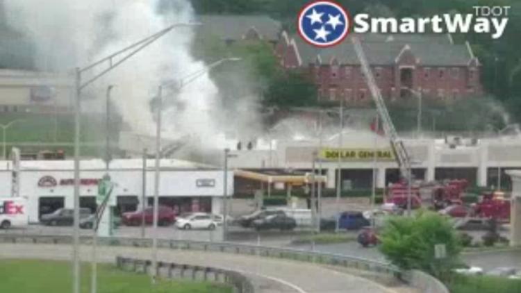 KFD crews responding to fire at Cedar Bluff Dollar General located in strip mall