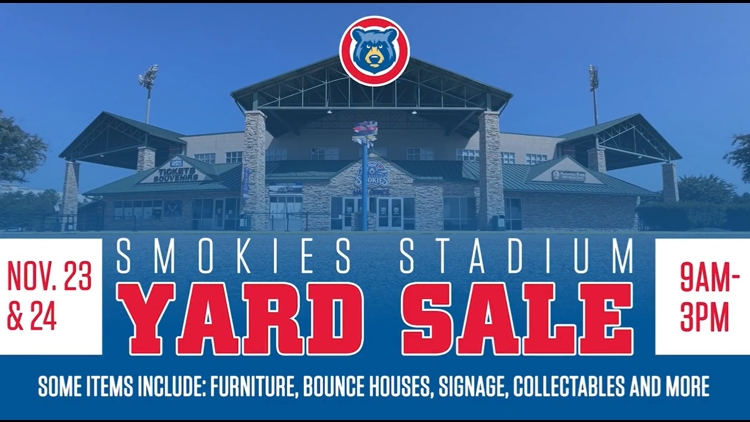 Smokies baseball team selling signs, bounce houses and more at stadium yard sale