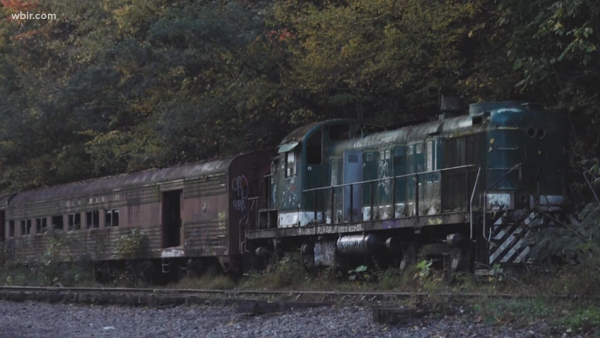 This rusted locomotive once took tourists on a 62-mile journey through East Tennessee. Now, it sits at the end of its line tucked away in the hills it used to tour.