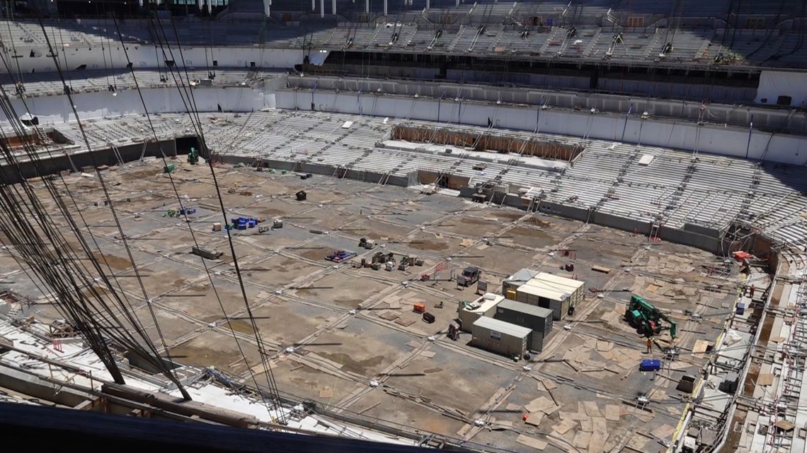A look at construction progress inside Nashville's new Nissan Stadium
