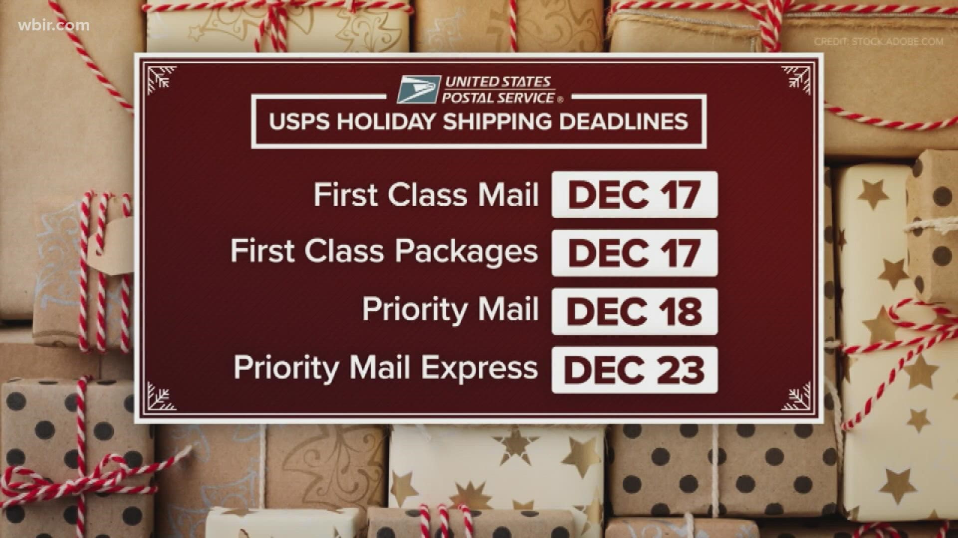 As holiday shopping kicks into full gear, don't forget there are shipping deadlines coming up!