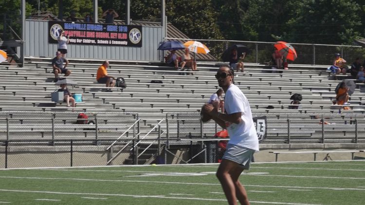 UT Quarterback Nico Iamaleava holds youth football camp at Maryville high school UT Quarterback Nico Iamaleava holds youth football camp at Maryville high school