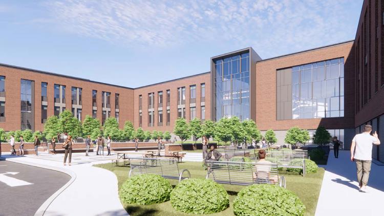 Roane State celebrates completing the frame of new health science facility