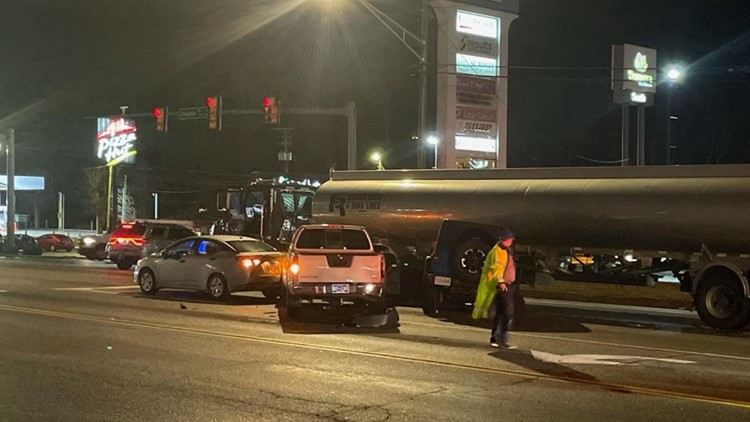KPD: Southbound lanes on Chapman Hwy closed due to crash involving fuel tanker