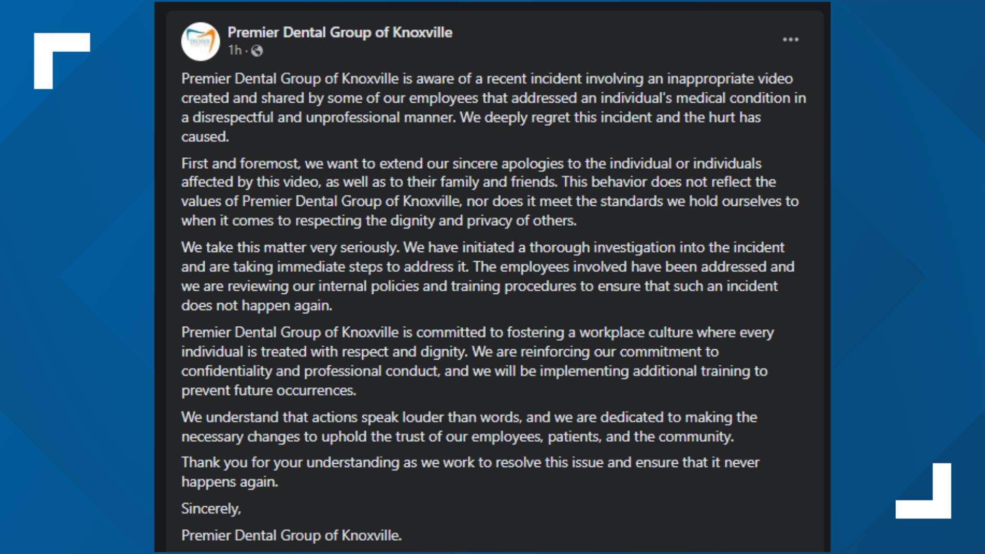 Video sparks more outrage at Premier Dental Group of Knoxville