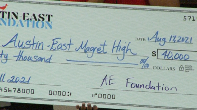 Austin-East Foundation presents $40,000 check to support students