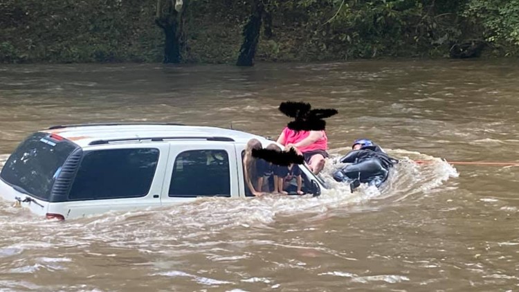 Three small children and one adult saved from submerged car in Cocke County
