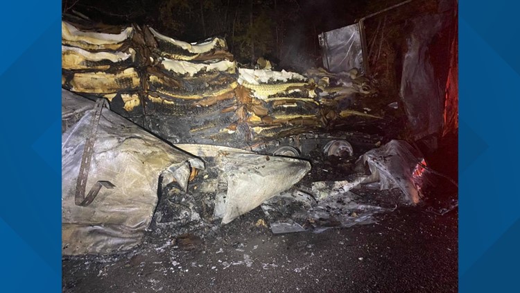 Semi trailer catches fire in Hawkins County; parts of Highway 70 North will be closed
