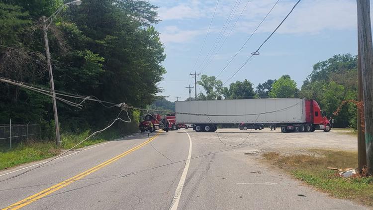 RTPD: Hwy 116 lanes closed after tractor-trailer crashes into electric lines