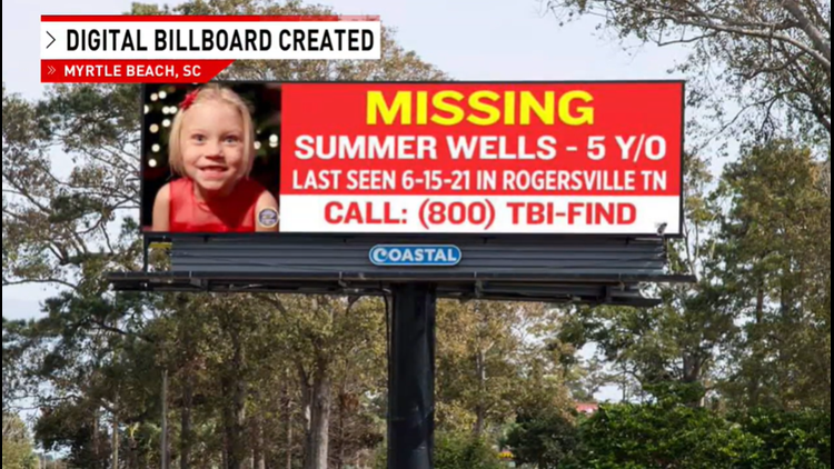 Myrtle Beach area advertising company creates billboard in effort to find Summer Wells