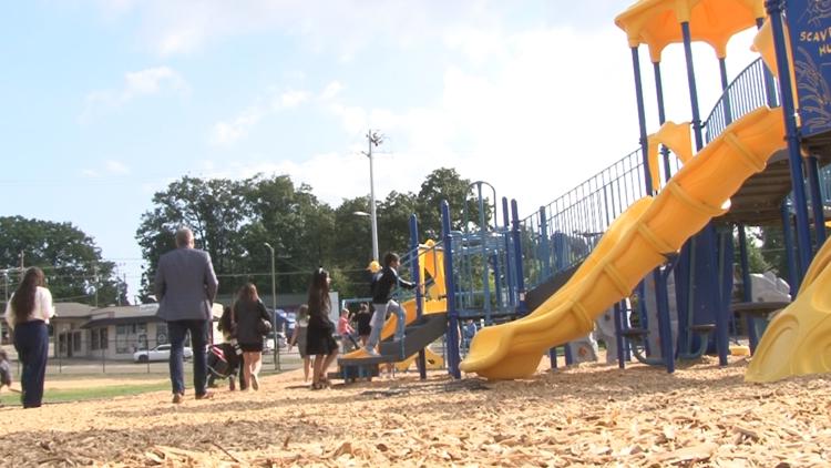 Belle Morris Elementary opens new playground, resulting from community-raised funds Belle Morris Elementary opens new playground, resulting from community-raised funds