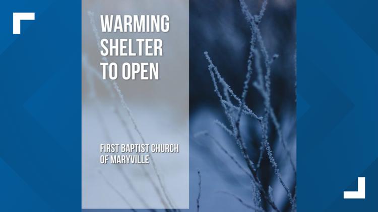Warming shelter to open in Maryville Friday evening, for first time of the season