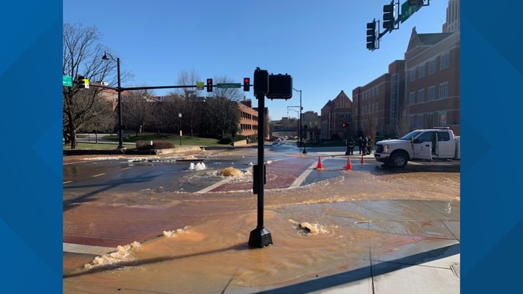 KUB: Large water main break on UT campus