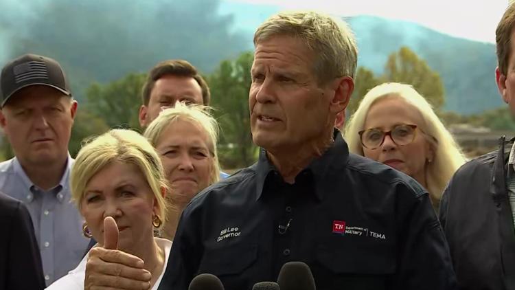Gov. Bill Lee and state leaders speak on relief work after historic, deadly flooding in upper East TN