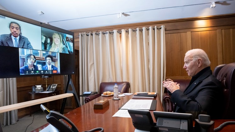President Joe Biden speaks with TN Representatives after expulsion votes