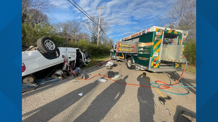Knox County Rescue: One person in critical condition after being trapped in overturned vehicle on Old Rutledge Pike