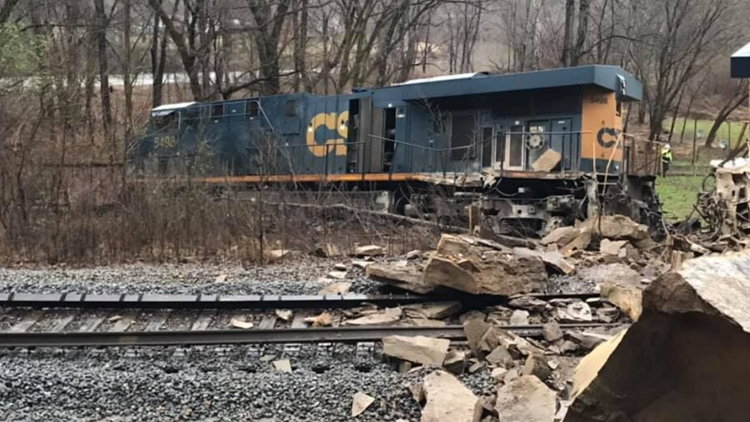 Rockslide causes train derailment in Harlan County, KY