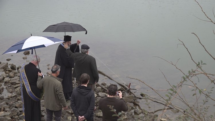 St. George Greek Orthodox Church throws cross in TN river blessing waters