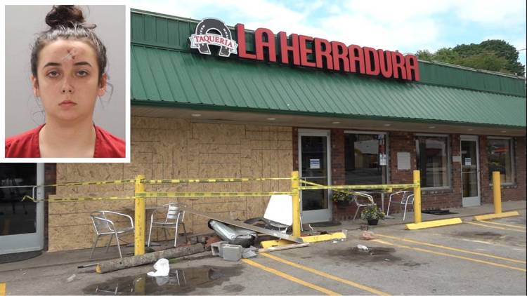 KPD: 1 charged after car crashes into restaurant Saturday night, hitting employee with debris