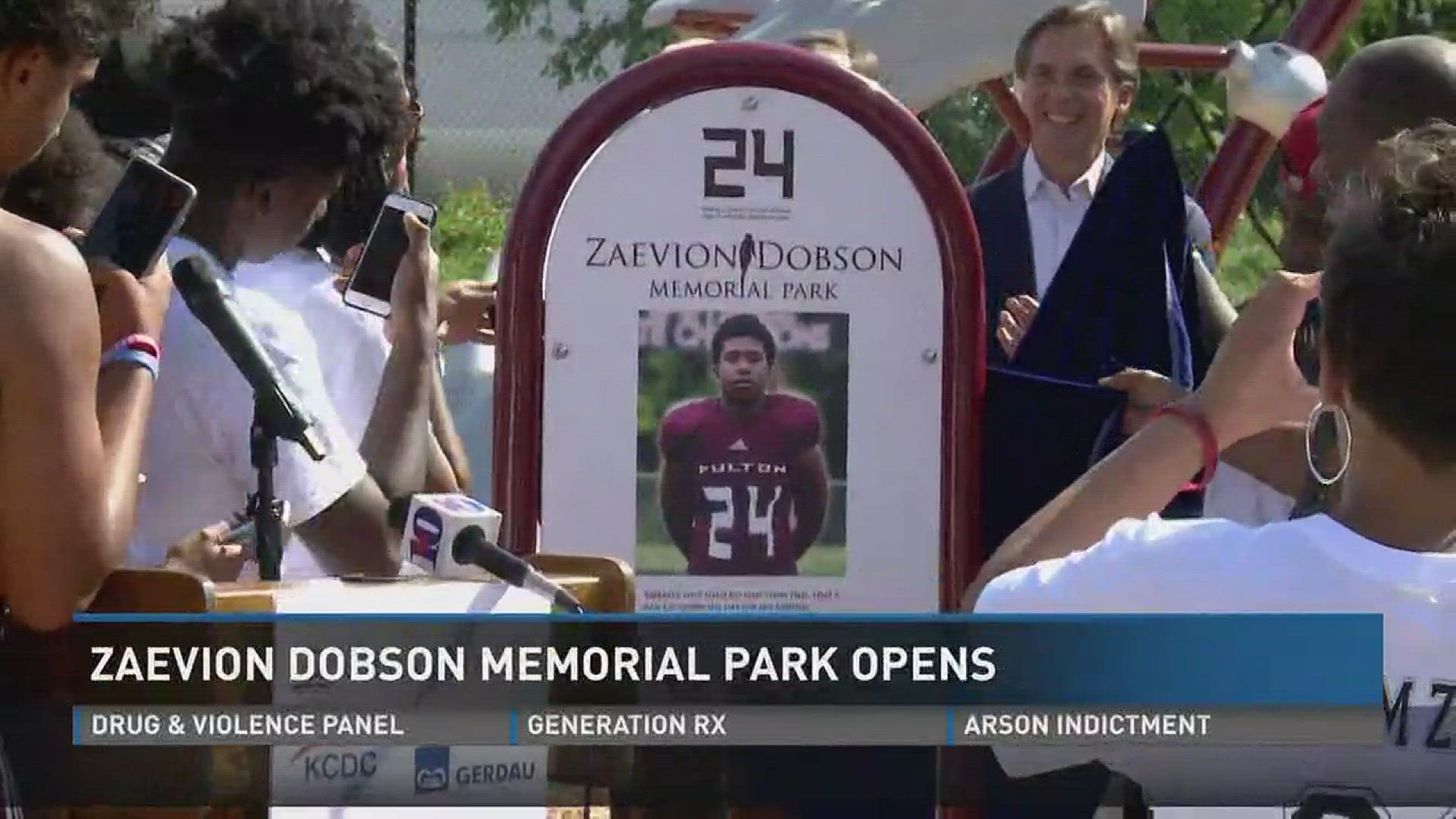 Kids got to enjoy their new park today that opened in honor of Zaevion Dobson.