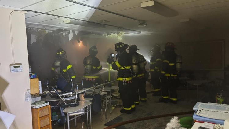 KFD: Small fire put out in Rocky Hill Elementary portable classroom after crews discover heating and air unit on fire