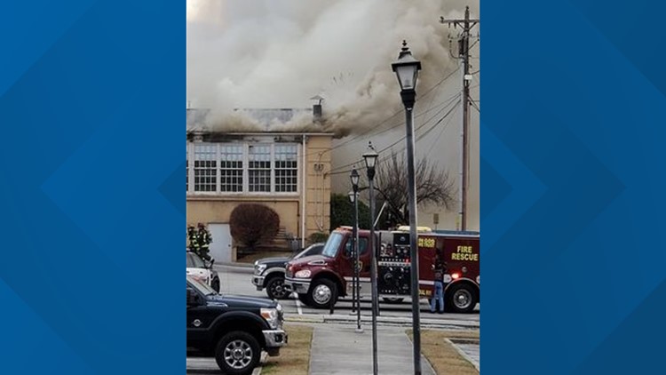Jefferson City Fire Department responds to fire at Pedersen Nursing Building at Carson-Newman University