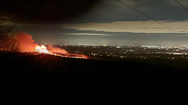 Crews battle wildfire on Windrock Mountain, no structures threatened