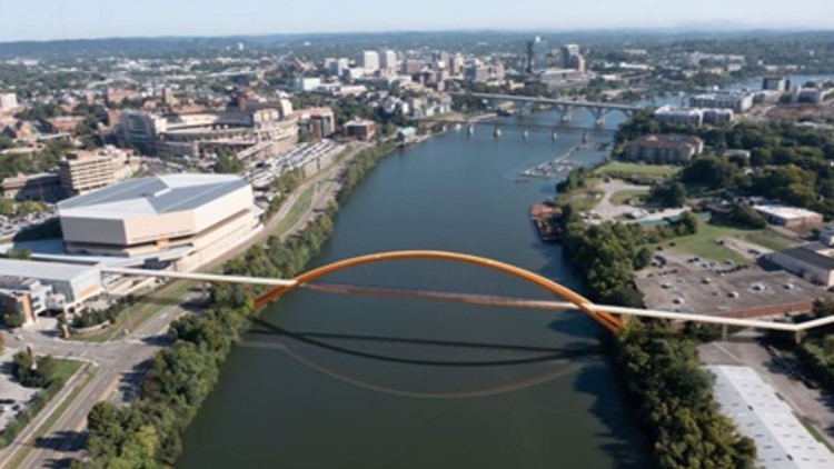 The city releases new renderings of the proposed South Knoxville Bike and Pedestrian Bridge
